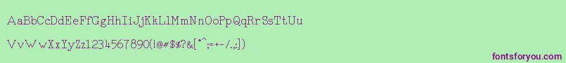 RmTyperighter Font – Purple Fonts on Green Background