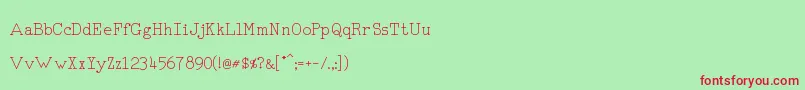 RmTyperighter Font – Red Fonts on Green Background