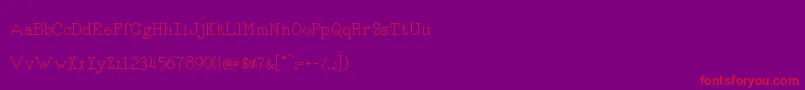 RmTyperighter-Schriftart – Rote Schriften auf violettem Hintergrund