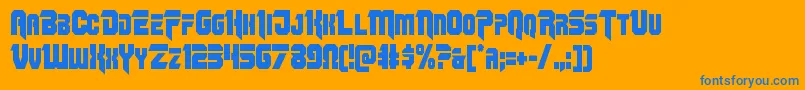 Omegaforcecond11 Font – Blue Fonts on Orange Background