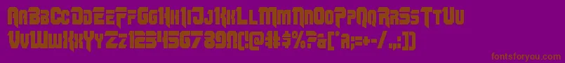 Omegaforcecond11-Schriftart – Braune Schriften auf violettem Hintergrund