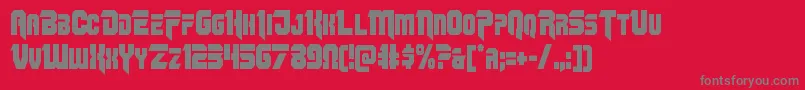 Omegaforcecond11-Schriftart – Graue Schriften auf rotem Hintergrund