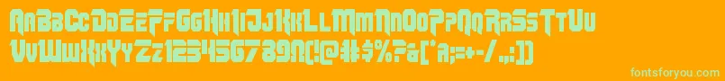 Omegaforcecond11 Font – Green Fonts on Orange Background