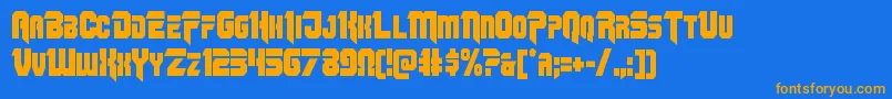 Omegaforcecond11 Font – Orange Fonts on Blue Background