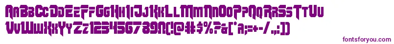 Omegaforcecond11-Schriftart – Violette Schriften auf weißem Hintergrund