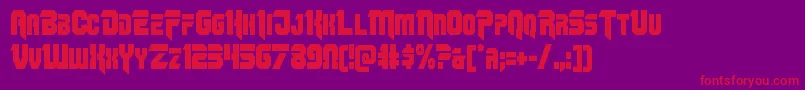 Omegaforcecond11 Font – Red Fonts on Purple Background