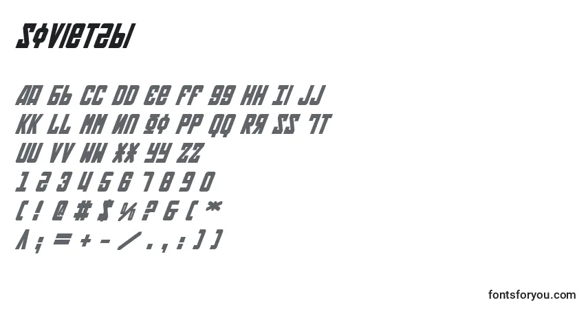 Soviet2bi-fontti – aakkoset, numerot, erikoismerkit