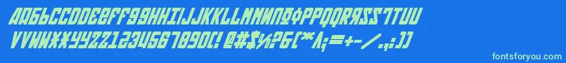 Soviet2bi Font – Green Fonts on Blue Background