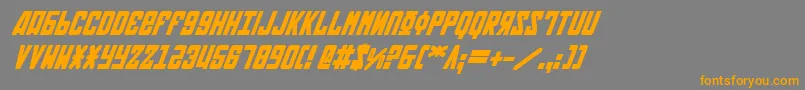 Soviet2bi-Schriftart – Orangefarbene Schriften auf grauem Hintergrund