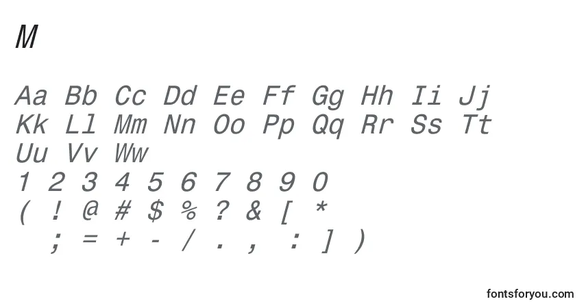 Police Monospace821Italic - Alphabet, Chiffres, Caractères Spéciaux