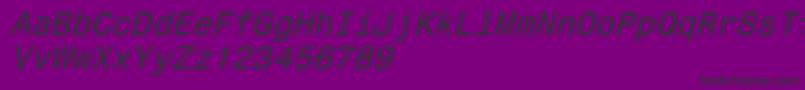 Monospace821Italic-Schriftart – Schwarze Schriften auf violettem Hintergrund