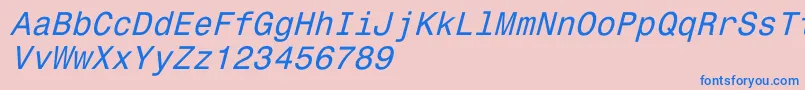 fuente Monospace821Italic – Fuentes Azules Sobre Fondo Rosa