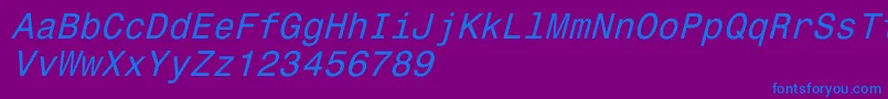 Police Monospace821Italic – polices bleues sur fond violet