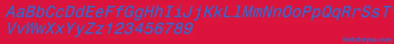 fuente Monospace821Italic – Fuentes Azules Sobre Fondo Rojo