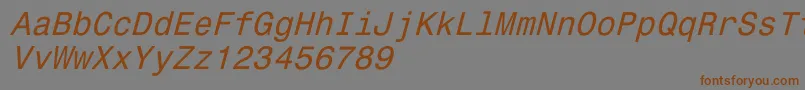 Więcej informacji o czcionce Monospace821Italic Czcionka Monospace821Italic – brązowe czcionki na szarym tle