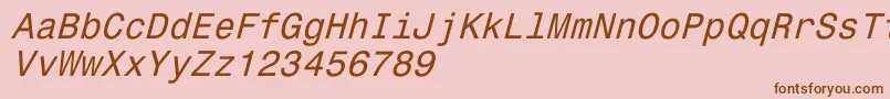 Más sobre la fuente Monospace821Italic fuente Monospace821Italic – Fuentes Marrones Sobre Fondo Rosa