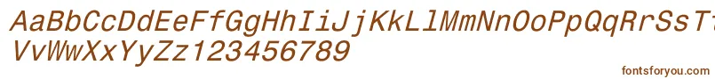 Lisätietoja Monospace821Italic-fontista Monospace821Italic-fontti – ruskeat fontit