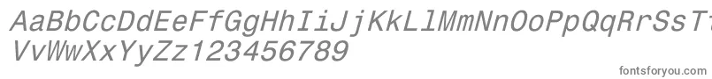 More about Monospace821Italic Font Monospace821Italic Font – Gray Fonts on White Background