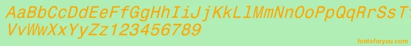 fuente Monospace821Italic – Fuentes Naranjas Sobre Fondo Verde
