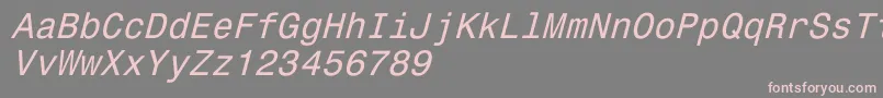 More about Monospace821Italic Font Monospace821Italic Font – Pink Fonts on Gray Background