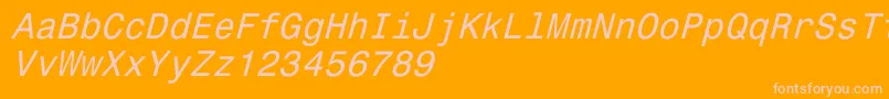 Weitere Informationen zur Monospace821Italic-Schriftart Monospace821Italic-Schriftart – Rosa Schriften auf orangefarbenem Hintergrund