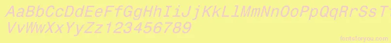 フォントMonospace821Italic – ピンクのフォント、黄色の背景