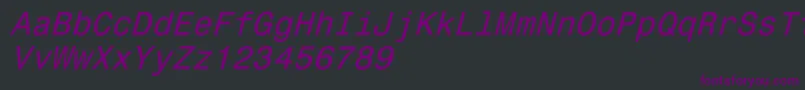 Więcej informacji o czcionce Monospace821Italic Czcionka Monospace821Italic – fioletowe czcionki na czarnym tle