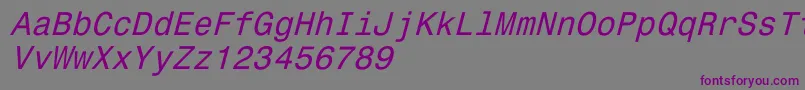 Monospace821Italic Font – Purple Fonts on Gray Background