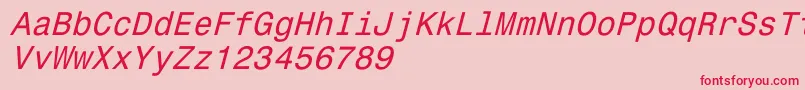 Monospace821Italic Font – Red Fonts on Pink Background