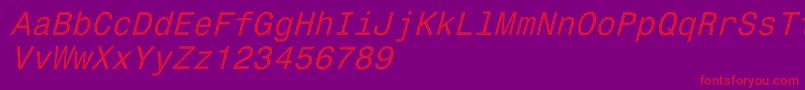 More about Monospace821Italic Font Monospace821Italic Font – Red Fonts on Purple Background