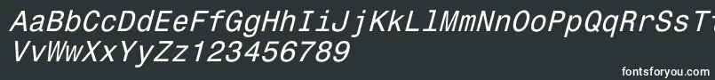 Weitere Informationen zur Monospace821Italic-Schriftart Monospace821Italic-Schriftart – Weiße Schriften