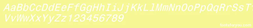 Monospace821Italic Font – White Fonts on Yellow Background
