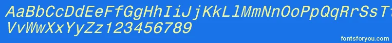 fuente Monospace821Italic – Fuentes Amarillas Sobre Fondo Azul