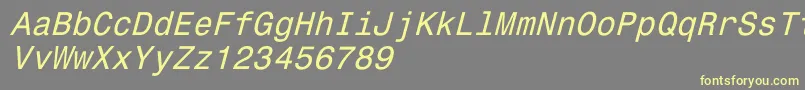 Шрифт Monospace821Italic – жёлтые шрифты на сером фоне