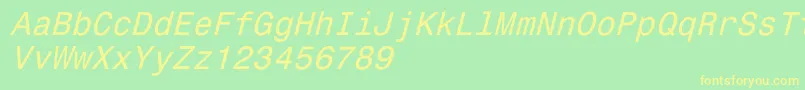 Więcej informacji o czcionce Monospace821Italic Czcionka Monospace821Italic – żółte czcionki na zielonym tle