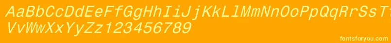 Monospace821Italic Font – Yellow Fonts on Orange Background