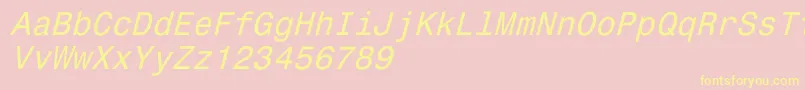 Czcionka Monospace821Italic – żółte czcionki na różowym tle