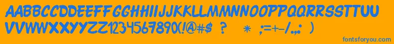 Patronato21 Font – Blue Fonts on Orange Background