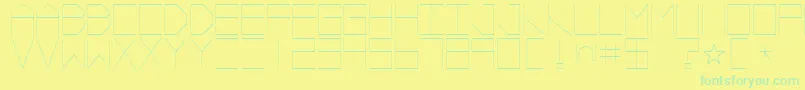 フォントVectorBattle – 黄色い背景に緑の文字