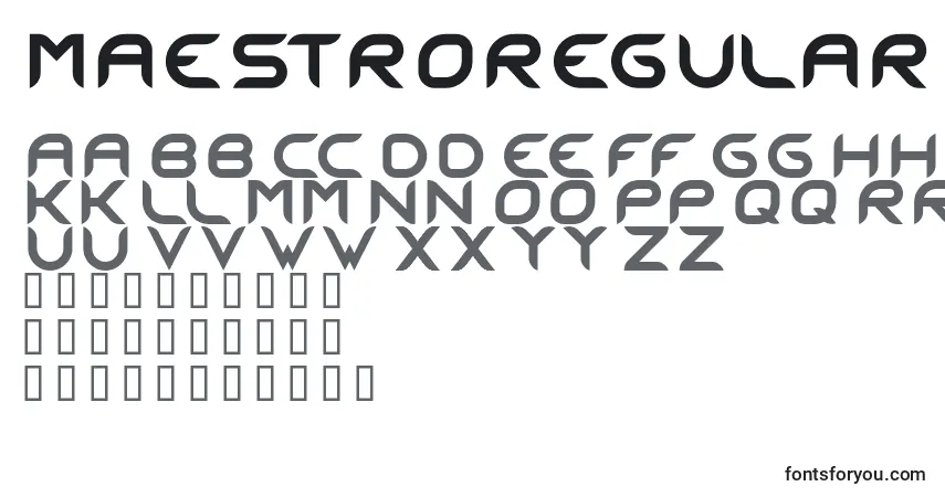 Schriftart MaestroRegular – Alphabet, Zahlen, spezielle Symbole