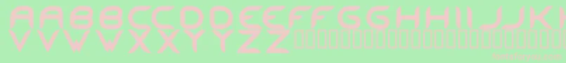 MaestroRegular-fontti – vaaleanpunaiset fontit vihreällä taustalla