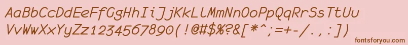 fuente MonofurItalic – Fuentes Marrones Sobre Fondo Rosa