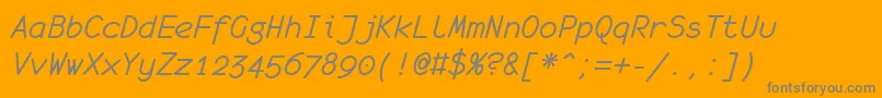 Fonte MonofurItalic – fontes cinzas em um fundo laranja
