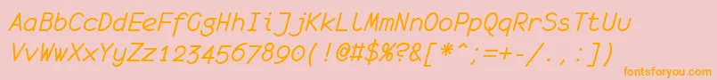 Police MonofurItalic – polices orange sur fond rose