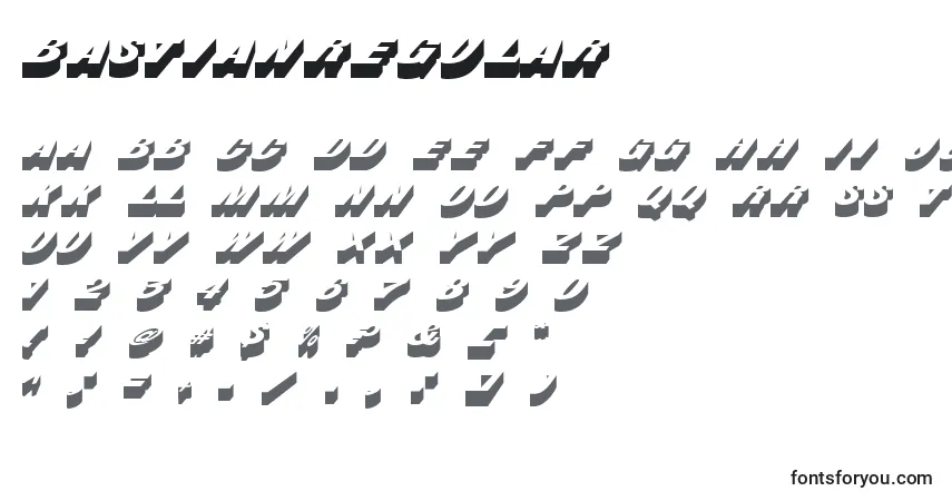 Czcionka BastianRegular – alfabet, cyfry, specjalne znaki