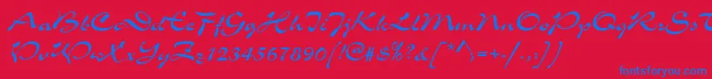 Slogand Font – Blue Fonts on Red Background