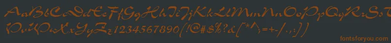 Slogand-fontti – ruskeat fontit mustalla taustalla