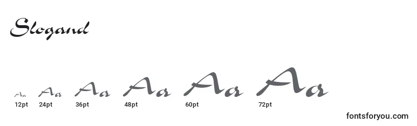 Размеры шрифта Slogand