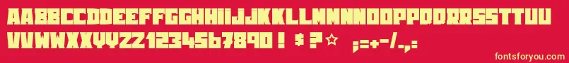 Roosterserif Font – Yellow Fonts on Red Background