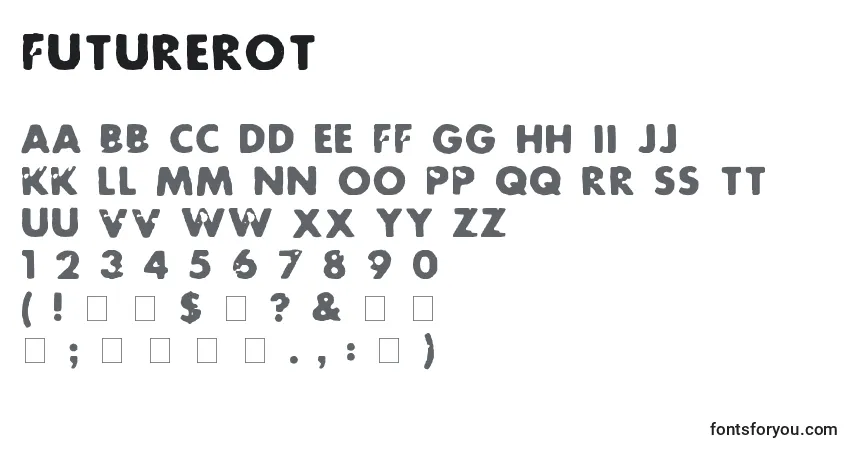 A fonte FutureRot – alfabeto, números, caracteres especiais